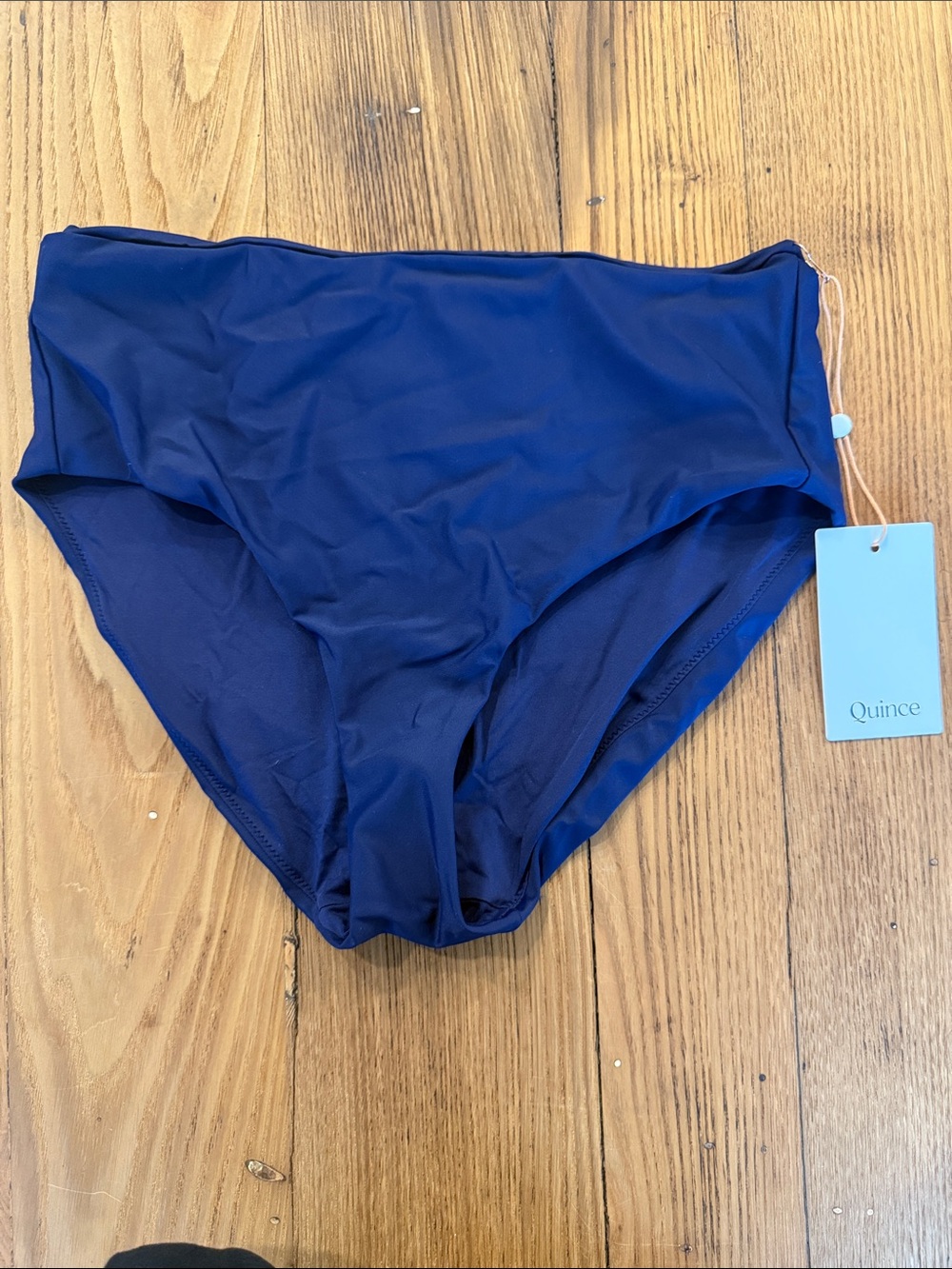 NWT Quince High-Waist Bikini Bottoms in Navy Blue- Navy Blue